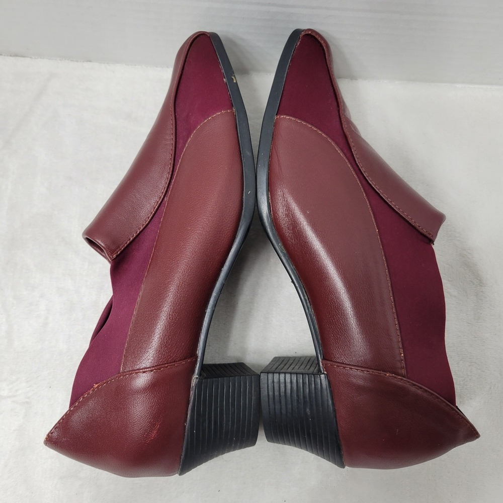 Beacon Joan Slip-On Shoes Women's Sz 8W Black Leather‎ Square Toe Block Heel - Picture 10 of 13